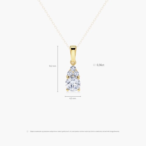 Zawieszka Fairytale: złota, diament laboratoryjny